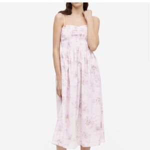 H&M Pink Floral Midi Dress NWT